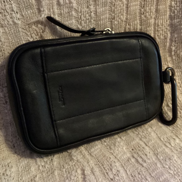 Coach Hybrid Pouch Black Leather Belt Bag Unisex - Picture 3 of 6